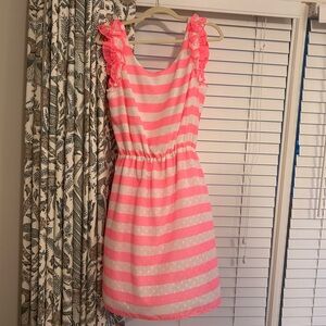 GUC Lilly Pulitzer neon pink striped dress size large Danna dress
